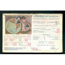 CENTENARIO 1810 - 1910 PATRIOTICA ANTIGUA TARJETA POSTAL EN IDIOMA ALEMAN, MUY RARA